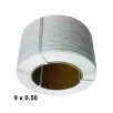 Bandă PP (polipropilenă) ALBĂ 9 mm x 0.50 mm, 4000 m/rolă, tub 200 mm Bandă PP (polipropilenă) ALBĂ 9 mm x 0.50 mm, 4000 m/rolă, tub 200 mm