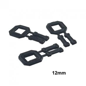 Set 1000 Bucle (Cleme) Plastic12 mm, Negre