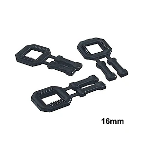 Set 1000 Bucle (Cleme) Plastic16 mm, Negre