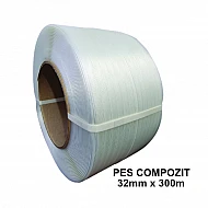 Bandă PES Nețesută Compozit 32 mm x 300 m, 1140 kgf, Tub 200 mm