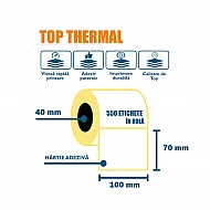 Etichete Autoadezive Termice 100 x 70 mm, 550 Etichete / Rolă