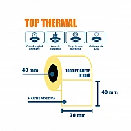 Etichete Autoadezive Termice 70 x 40 mm, 1000 Etichete / Rolă