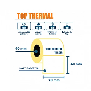 Etichete Autoadezive Termice 70 x 40 mm, 1000 Etichete / Rolă