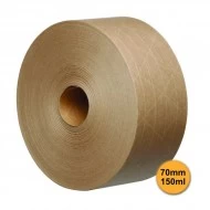 Bandă Adezivă Umectabilă din Hârtie Kraft, Ranforsată, 70 mm x 150 m