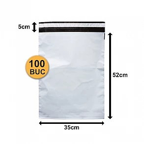 Set 100 bucăți Pungi Curierat PCRECY05, 350x520+50mm