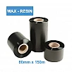 Ribon 80mm x 150m, Ceară - Rășină ( Wax - Resin ) , Negru, OUT
