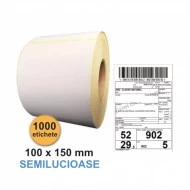 Etichete Autoadezive Semilucioase 100 x 150 mm, Perfor de Rupere, 1000 Etichete / Rolă
