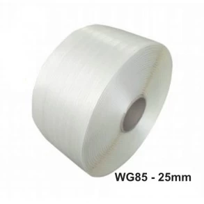 Bandă PES Nețesută Hot Melt 25 mm x 500 m, 900 kgf, WG85