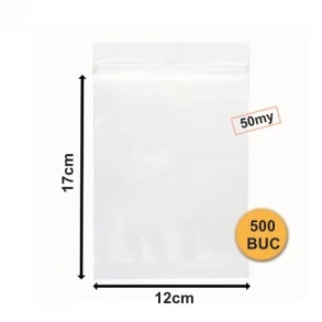 Set 500 Bucăți Pungi Din Plastic Cu Fermoar (ZipLock), 120mm x 170mm, 50my