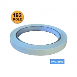 Set 192 Role Benzi Adezive PVC 9 mm x 66 m, Albă
