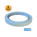 Set 8 Role Benzi Adezive PVC 9 mm x 66 m, Albă