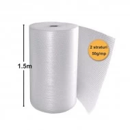 Folie Cu Bule De Aer Mici, 2 Straturi, 50 g/mp, 1.5m x 100m (150mp)