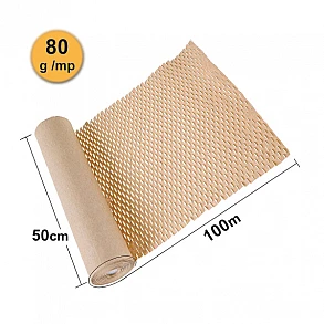 Hârtie tip Fagure - Honeycomb, 80g, 50cm x 100m , Natur