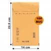 Set 100 bucăți Plicuri cu Bule Antișoc B12 Maro, 140x225+50mm, Plic cu Lipire Autoadezivă