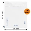 Set 100 bucăți Plicuri cu Bule Antișoc E15 Albe, 240x275+50mm, Plic cu Lipire Autoadezivă