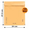 Set 100 bucăți Plicuri cu Bule Antișoc E15 Maro, 240x275+50mm, Plic cu Lipire Autoadezivă