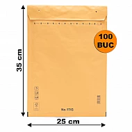 Set 100 bucăți  Plicuri cu Bule Antișoc G17 Maro, 250x350+50mm, Plic cu Lipire Autoadezivă