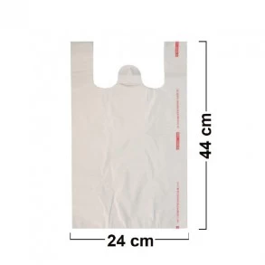 Set 50 bucăți Pungi Biodegradabile Albe 24x44 cm
