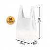 Set 50 bucăți Pungi Biodegradabile 27x50 cm - ALBE
