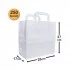 Set 250 bucăți Pungi Hârtie 26x17x27 cm, Albe, Mâner Plat
