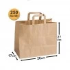 Set 250 bucăți Pungi Hârtie 26x17x27 cm, Kraft, Mâner Plat Set 250 bucăți Pungi Hârtie 26x17x27 cm, Kraft, Mâner Plat