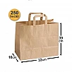 Set 250 bucăți Pungi Hârtie 32x16x39 cm, Kraft, Mâner Plat