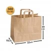 Set 300 bucăți Pungi Hârtie 32x16x39 cm, Kraft, Mâner Plat Set 300 bucăți Pungi Hârtie 32x16x39 cm, Kraft, Mâner Plat