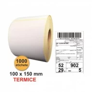 Etichete Autoadezive Termice 100 x 150 mm, Perfor de Rupere, 1000 Etichete / Rolă, TOP THERMAL