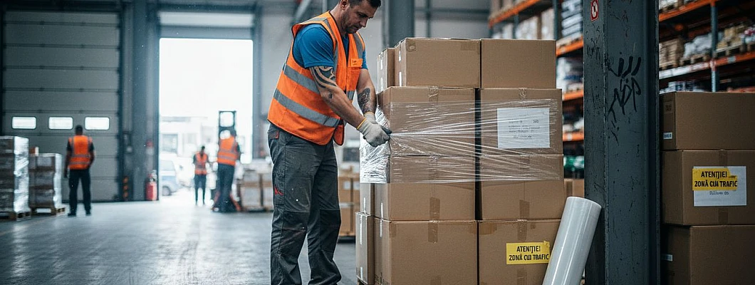 7 avantaje folii stretch pentru ambalare eficientă în logistică