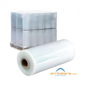 Palet 46 Role Folie Stretch Transparentă, 50cm, 23my, 14 Kg NET, 1340ml/rolă, Uz Automat